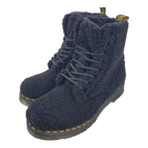 DR MARTENS Boots PASCAL LUX Women Size 8 Black Faux Fur Shearling Combat Outdoor